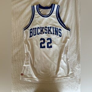 Champion White Jersey with Blue Buckskins Design